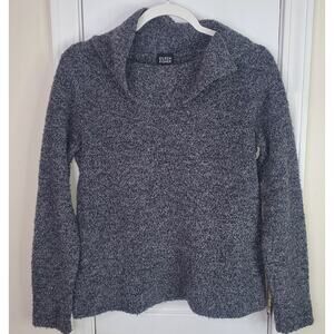 Eileen Fisher Womens Sweater Small Wool Cashmere Gray Black Long Sleeve Italian